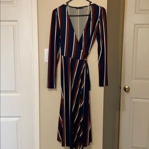 Zara long sleeve wrap dress
